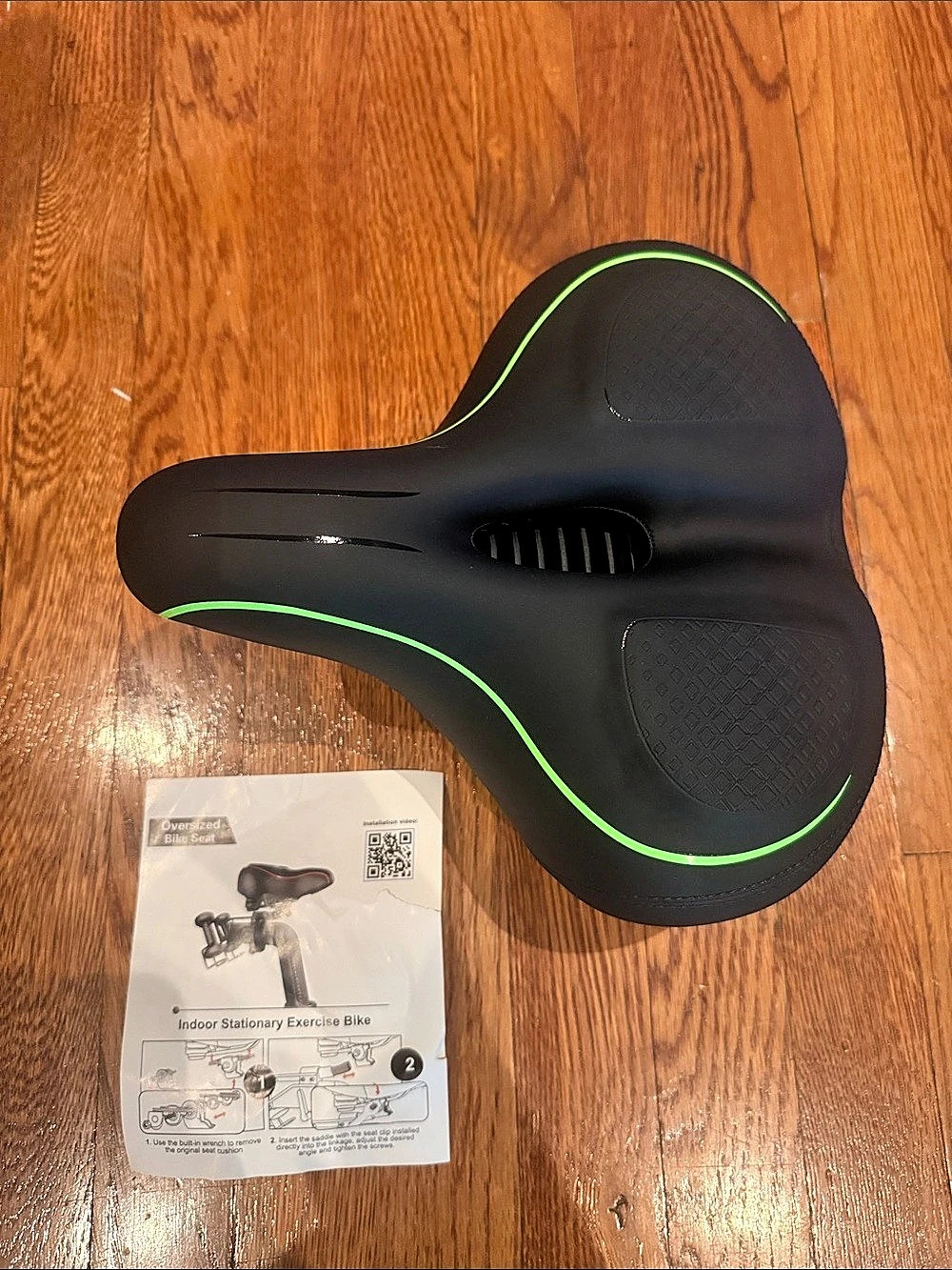 Peloton Black & Green Bike Saddle